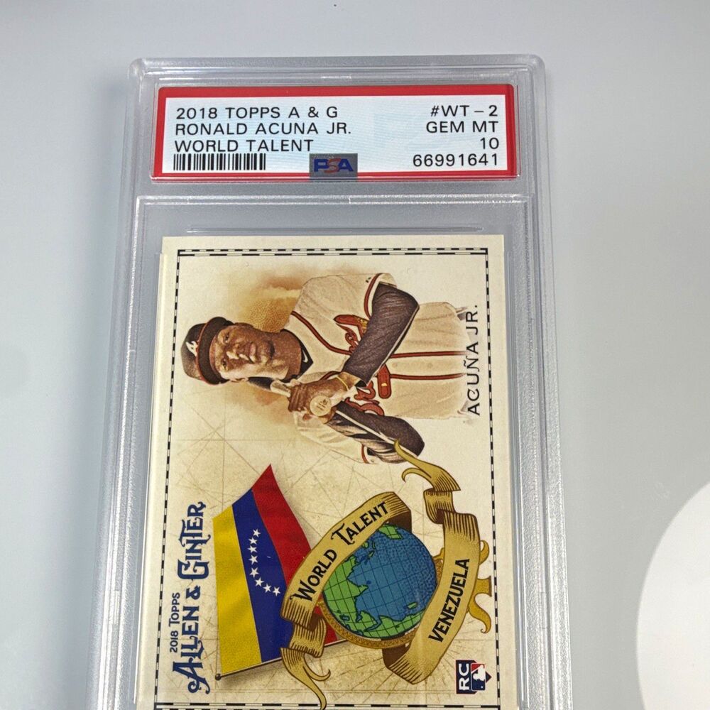 Topps 2018 Allen & Ginter Ronald Acuña Jr. World Talent RC #WT-2 PSA 10